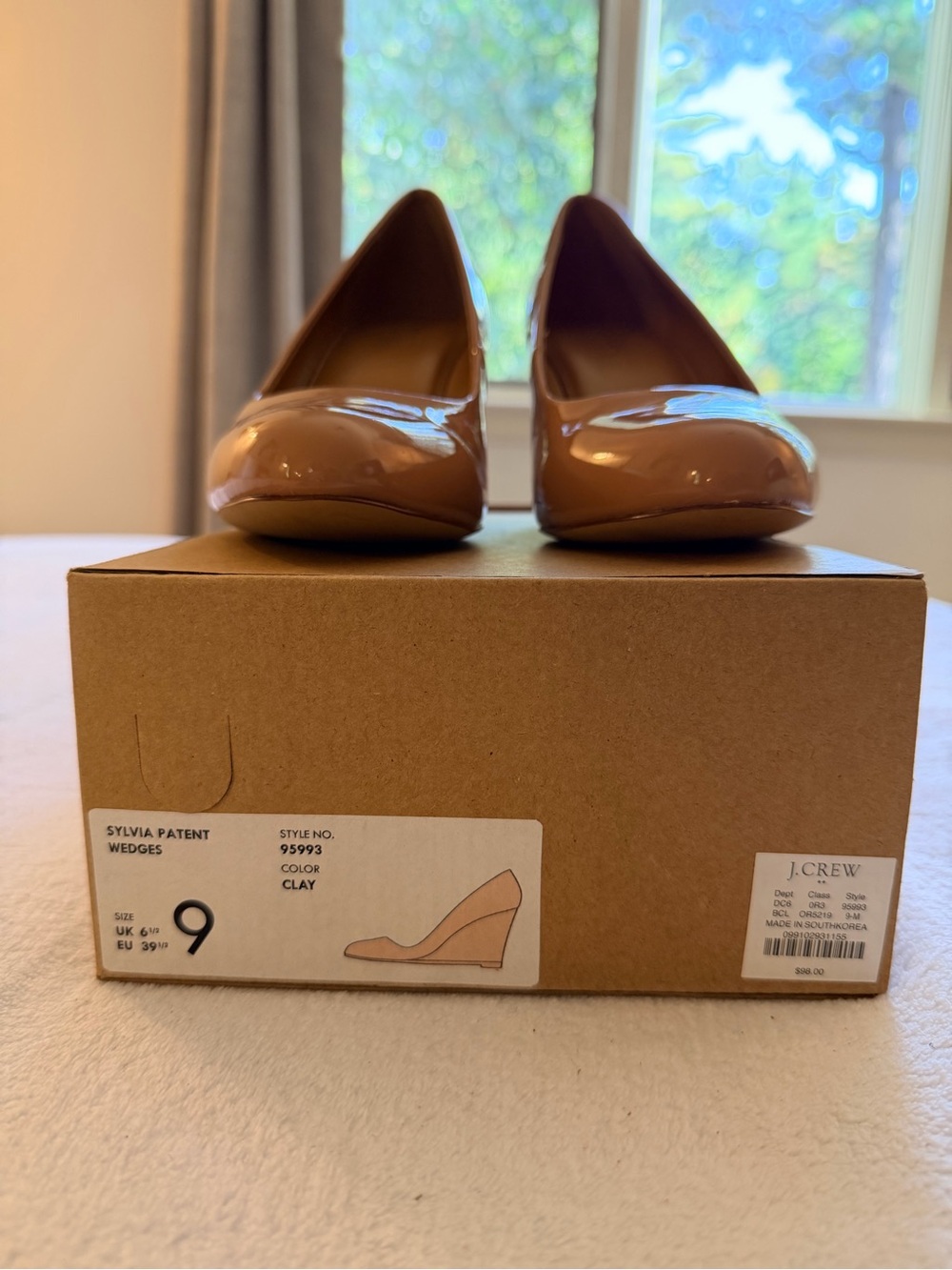 J.Crew Factory Sylvia Patent Wedges – Clay/Nude – Women’s Size 9 - Worn once